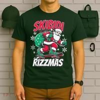 Skibidi Rizzmas Funny Santa Rizz Christmas T-Shirt thumb 6