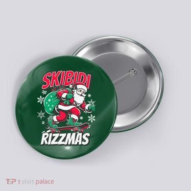 Skibidi Rizzmas Funny Santa Rizz Christmas Button