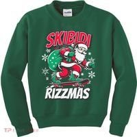 Skibidi Rizzmas Funny Santa Rizz Christmas Kids Sweatshirt thumb 0