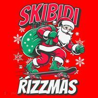 Skibidi Rizzmas Funny Santa Rizz Christmas Santa Hat thumb 1