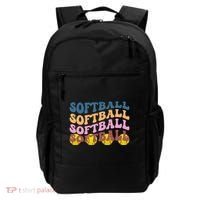 Softball Retro Groovy Sport Lover Backpack thumb 0