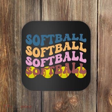 Softball Retro Groovy Sport Lover Coaster