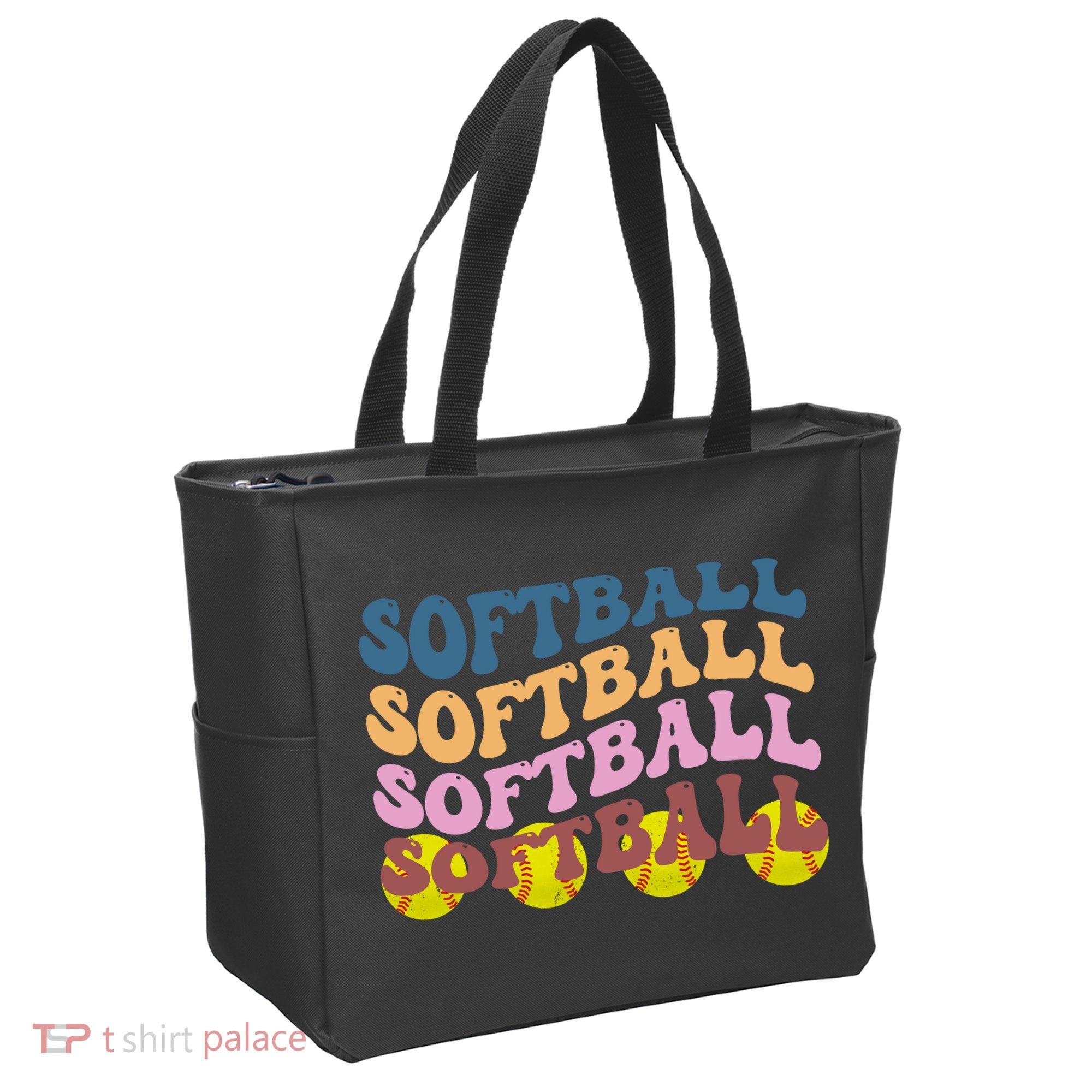 Softball Retro Groovy Sport Lover Tote Bag