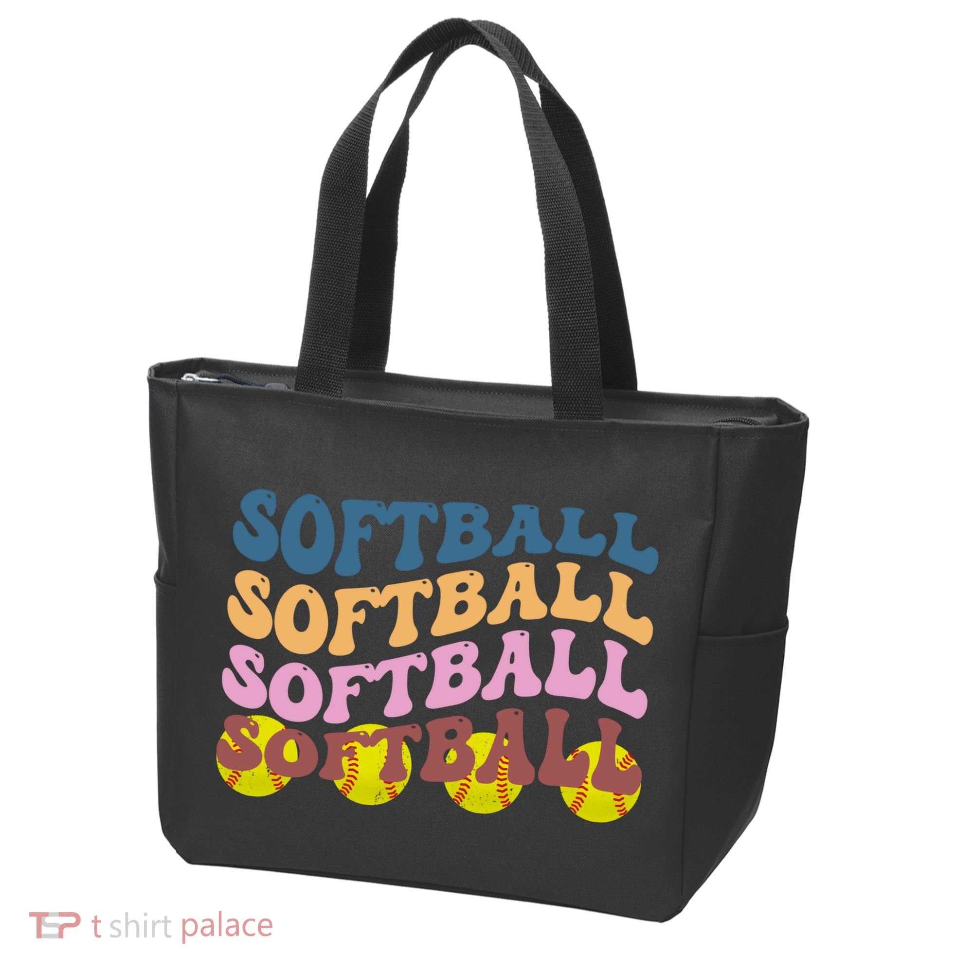 Softball Retro Groovy Sport Lover Tote Bag