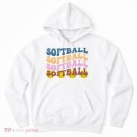 Softball Retro Groovy Sport Lover Hoodie thumb 0