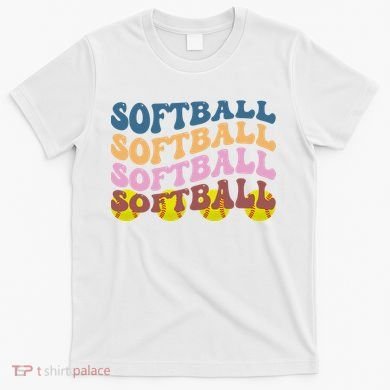 Softball Retro Groovy Sport Lover T-Shirt
