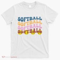 Softball Retro Groovy Sport Lover T-Shirt thumb 0