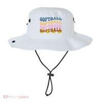 Softball Retro Groovy Sport Lover Bucket Hat thumb 0