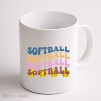 Softball Retro Groovy Sport Lover Coffee Mug thumb 1