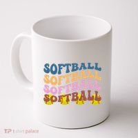 Softball Retro Groovy Sport Lover Coffee Mug thumb 0