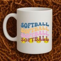 Softball Retro Groovy Sport Lover Coffee Mug thumb 2