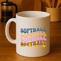 Softball Retro Groovy Sport Lover Coffee Mug thumb 4