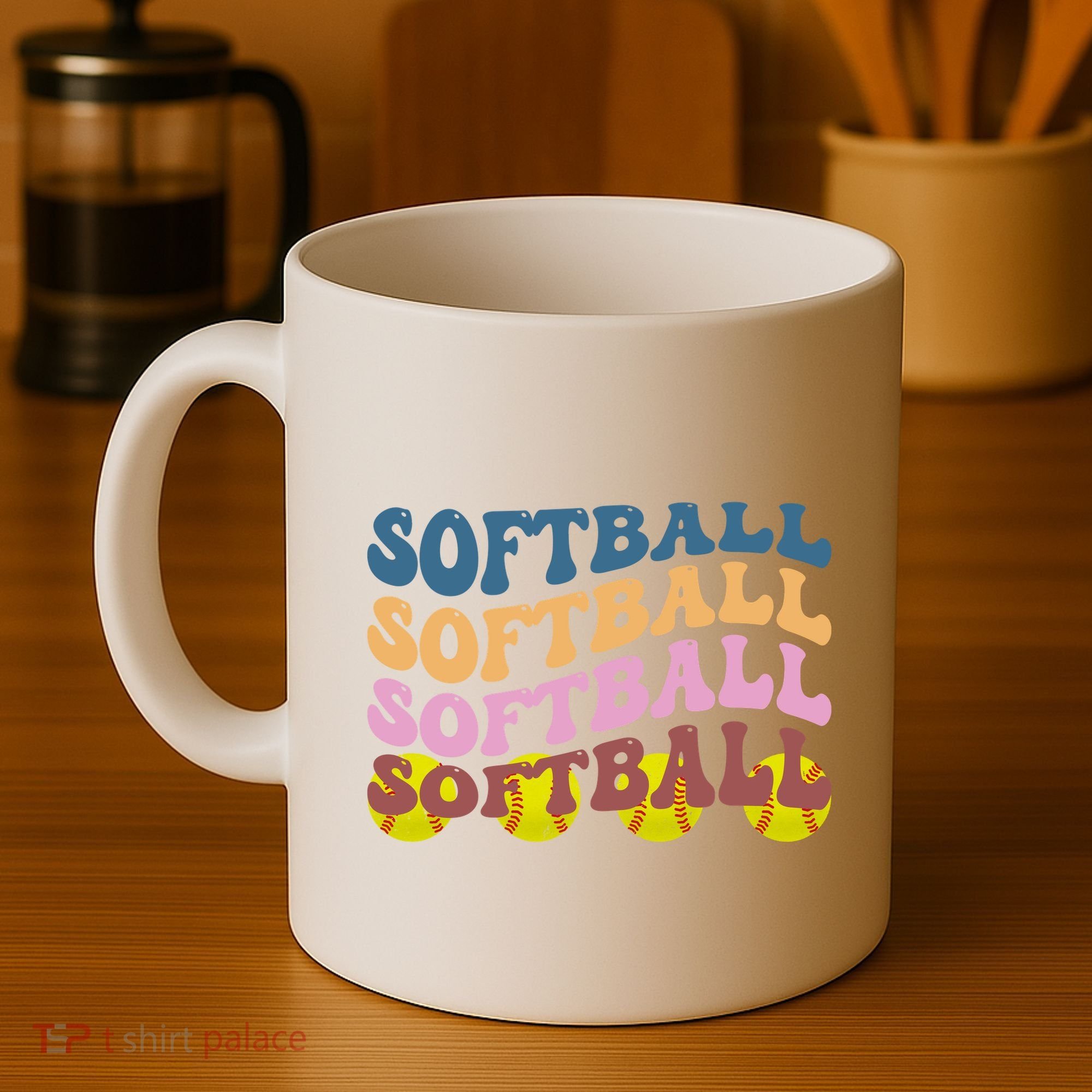 Softball Retro Groovy Sport Lover Coffee Mug