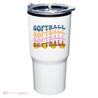 Softball Retro Groovy Sport Lover Tumbler thumb 0