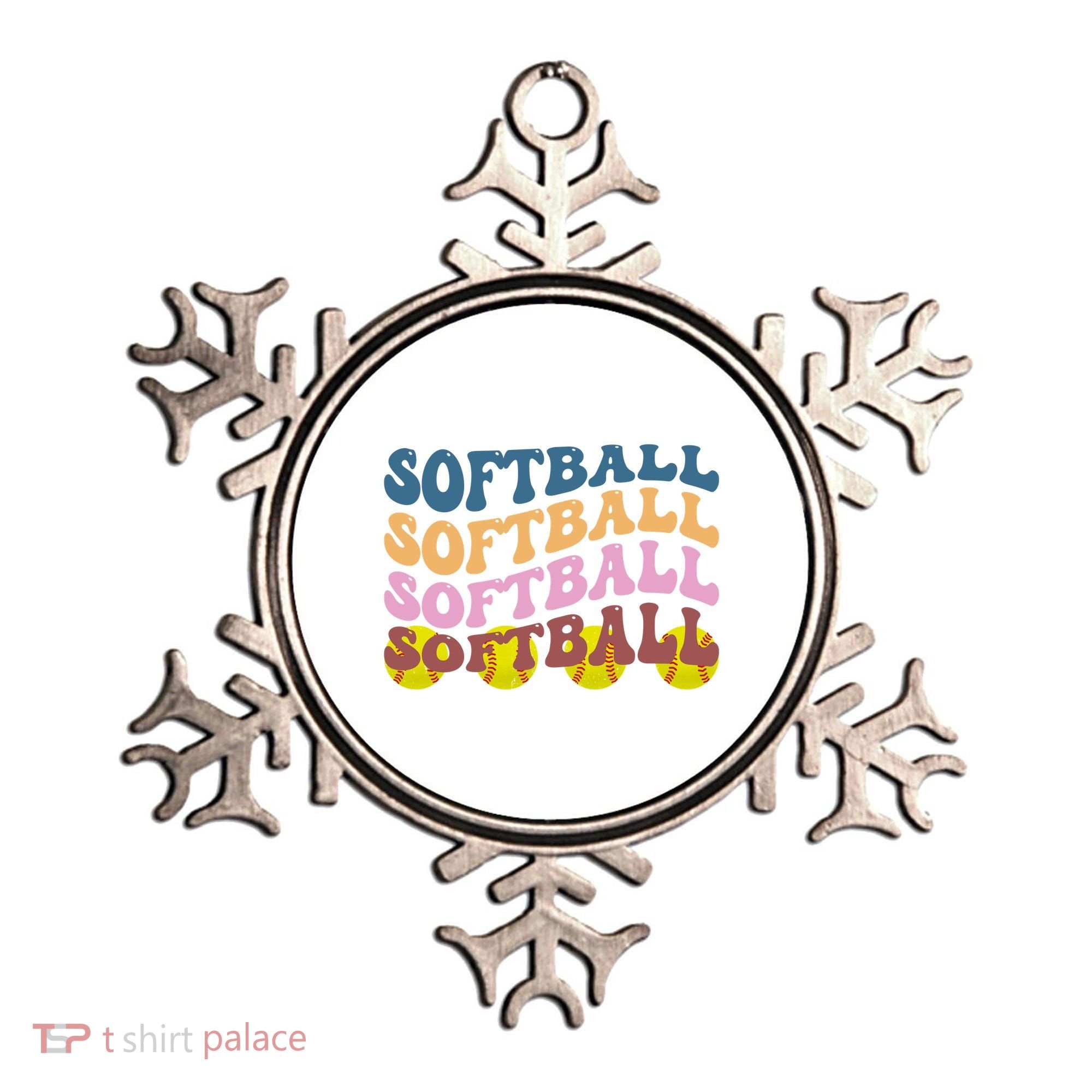 Softball Retro Groovy Sport Lover Ornament