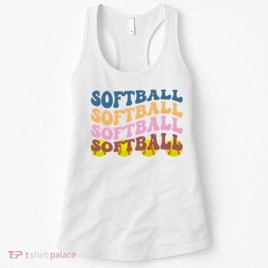 Softball Retro Groovy Sport Lover Women's Tank Top