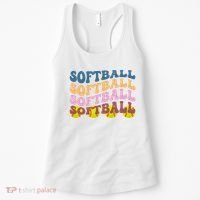 Softball Retro Groovy Sport Lover Women's Tank Top thumb 0
