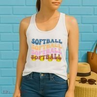Softball Retro Groovy Sport Lover Women's Tank Top thumb 2