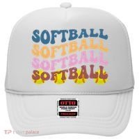 Softball Retro Groovy Sport Lover Hat thumb 0
