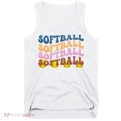 Softball Retro Groovy Sport Lover Tank Top