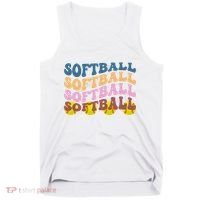 Softball Retro Groovy Sport Lover Tank Top thumb 0