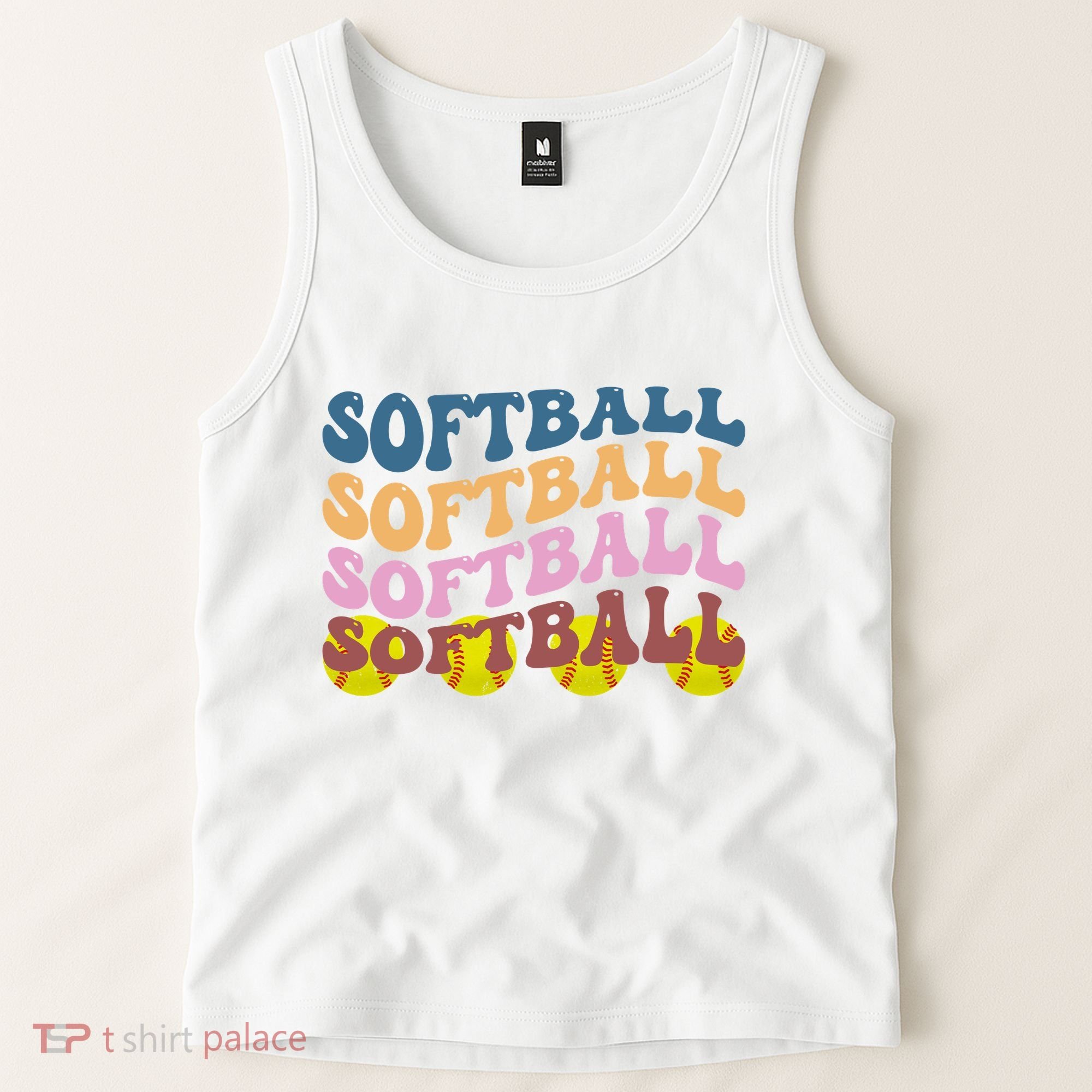 Softball Retro Groovy Sport Lover Tank Top