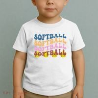 Softball Retro Groovy Sport Lover Toddler T-Shirt thumb 2