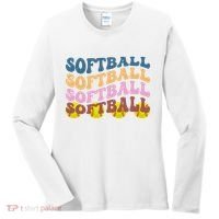 Softball Retro Groovy Sport Lover Women's Long Sleeve Shirt thumb 0