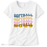 Softball Retro Groovy Sport Lover Women's T-Shirt thumb 0