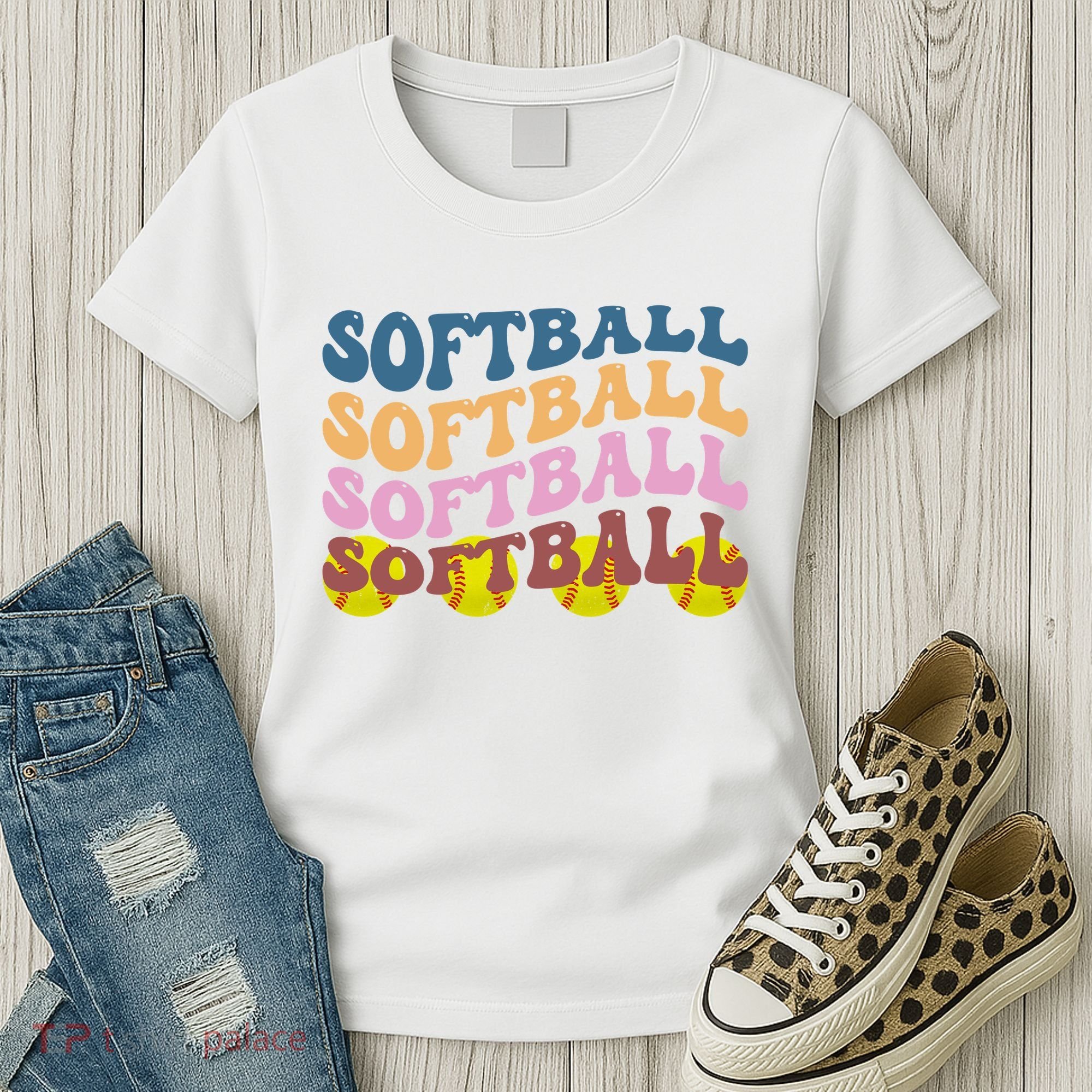 Softball Retro Groovy Sport Lover Women's T-Shirt