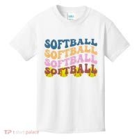 Softball Retro Groovy Sport Lover Kids T-Shirt thumb 0