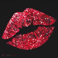 Sexy Red Glitter Lips Kiss Me Love Makeup Lipstick Shirt Tee Coaster thumb 2