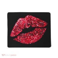 Sexy Red Glitter Lips Kiss Me Love Makeup Lipstick Shirt Tee Mousepad thumb 0