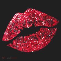 Sexy Red Glitter Lips Kiss Me Love Makeup Lipstick Shirt Tee Hat thumb 2