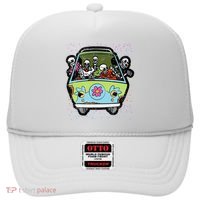 Skeleton Riding Hippie Van Halloween Costume Retro Bones Hat thumb 0