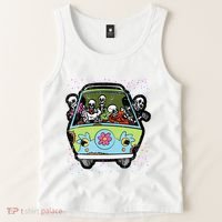 Skeleton Riding Hippie Van Halloween Costume Retro Bones Tank Top thumb 2