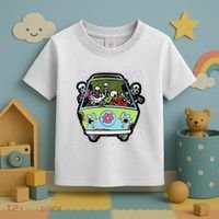 Skeleton Riding Hippie Van Halloween Costume Retro Bones Toddler T-Shirt thumb 3