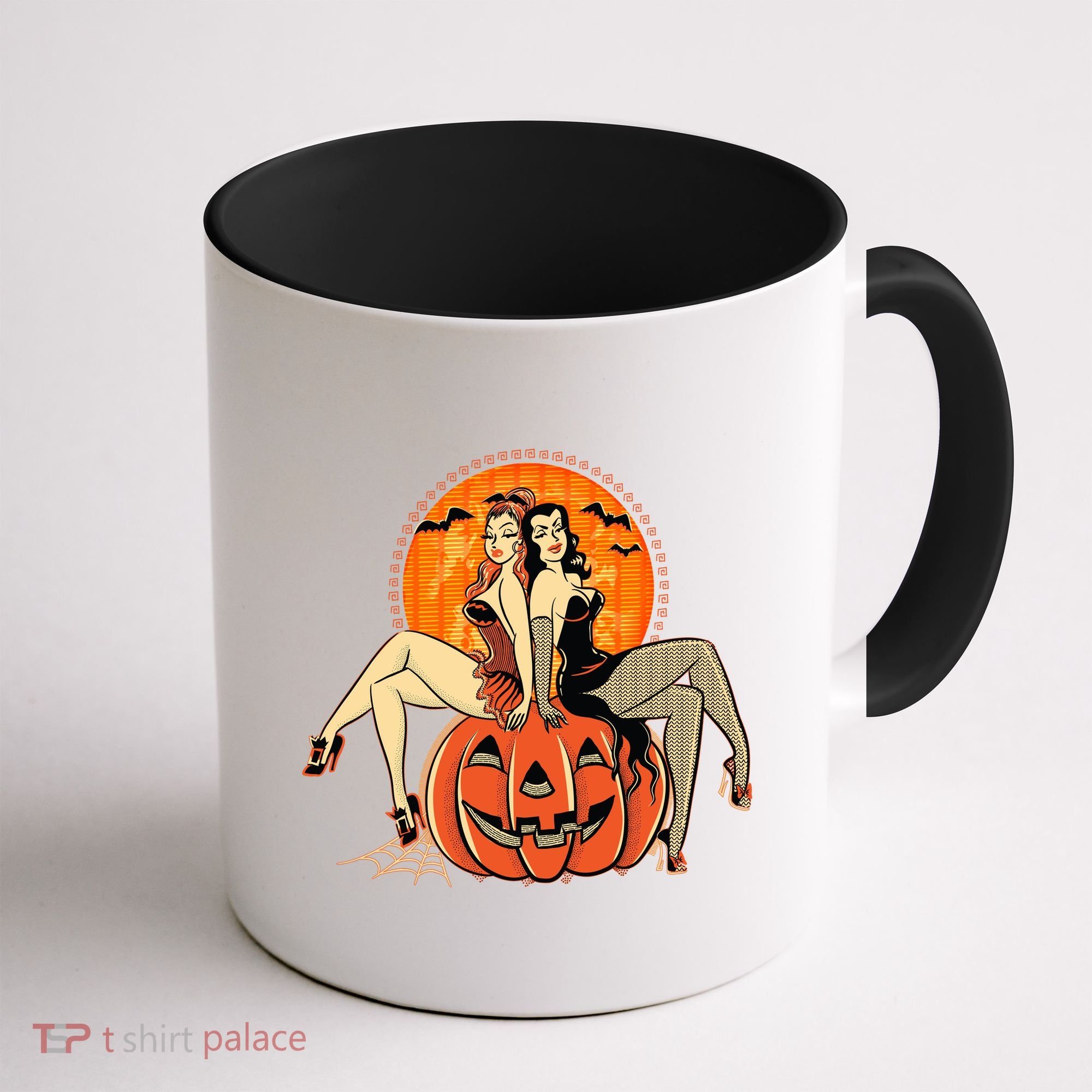 Sexy Retro Halloween Pinup Girls Coffee Mug