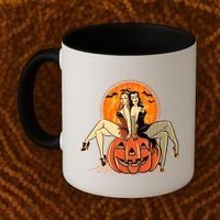 Sexy Retro Halloween Pinup Girls Coffee Mug thumb 2