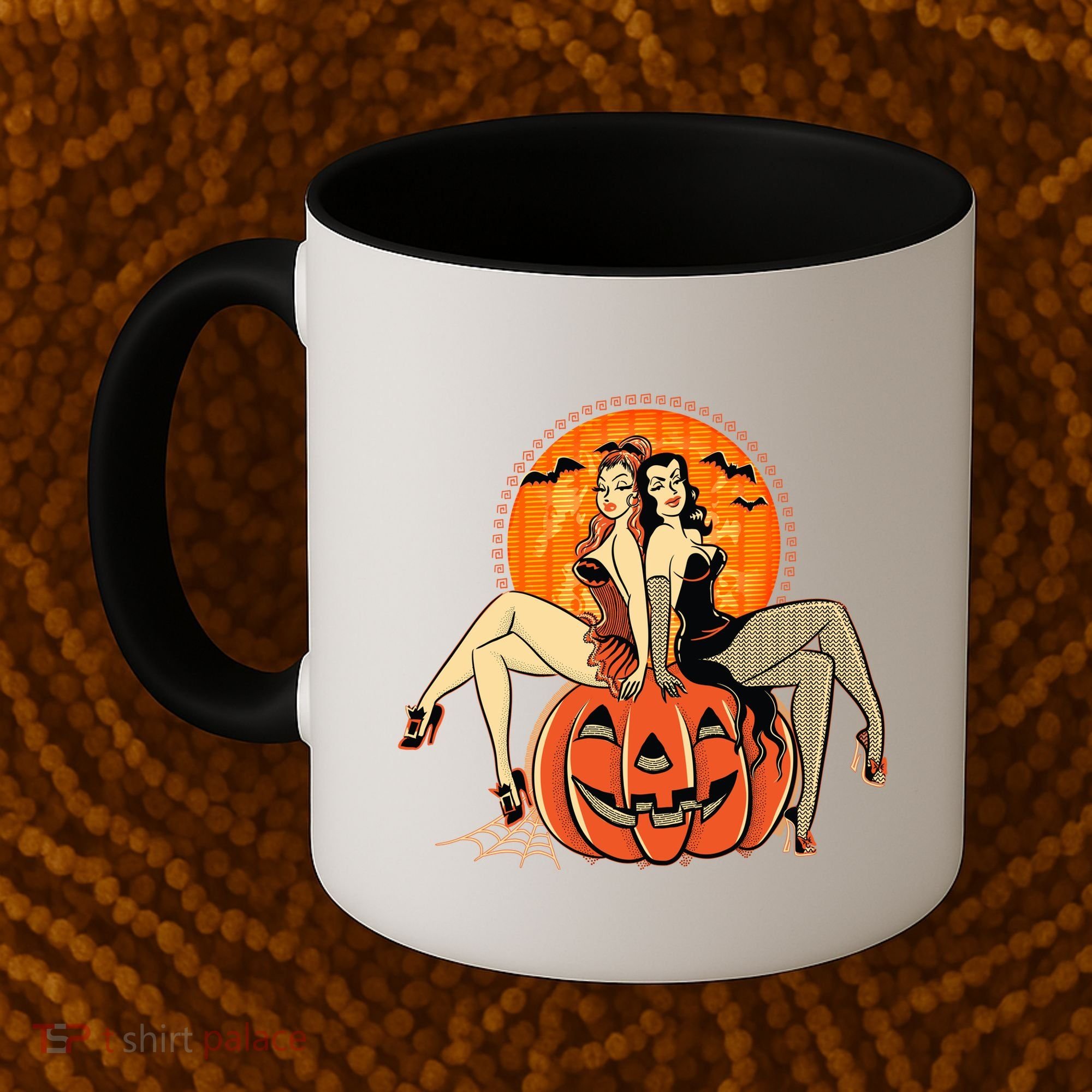Sexy Retro Halloween Pinup Girls Coffee Mug