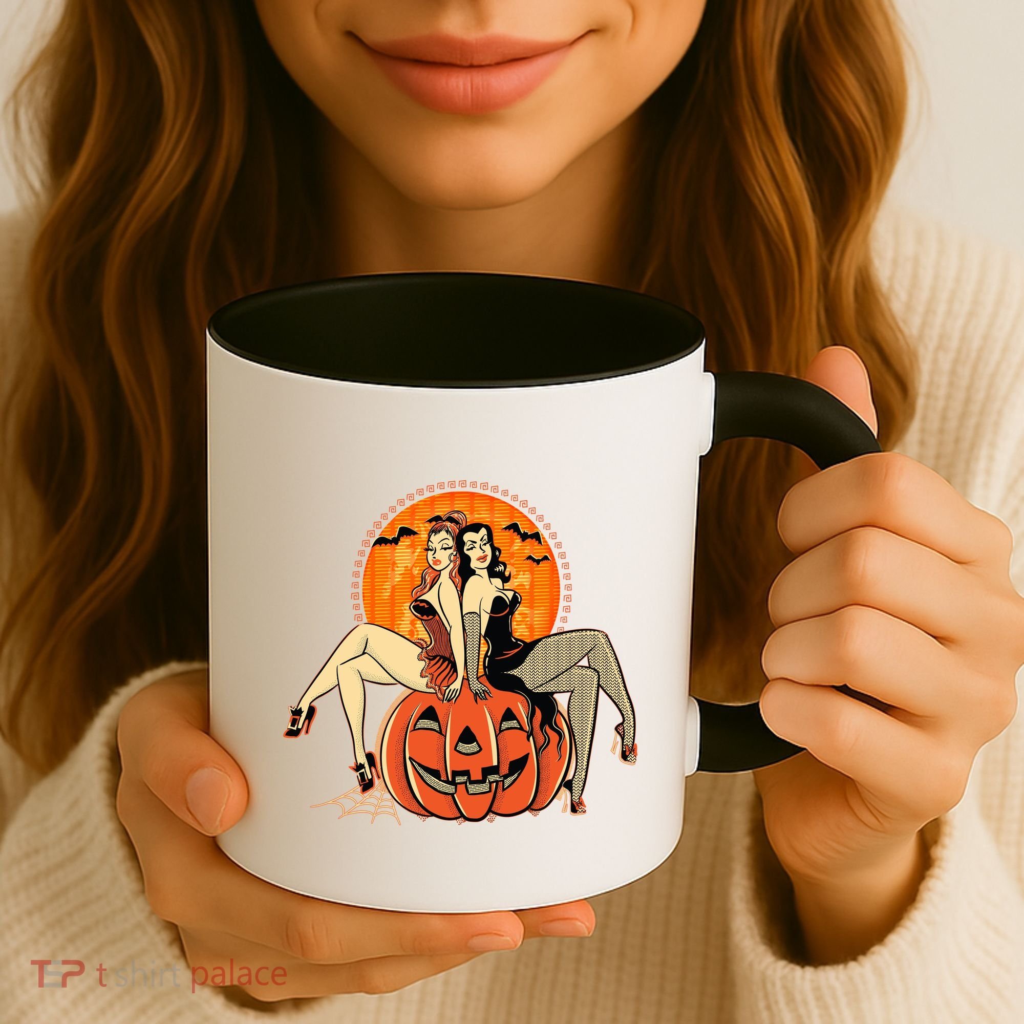 Sexy Retro Halloween Pinup Girls Coffee Mug