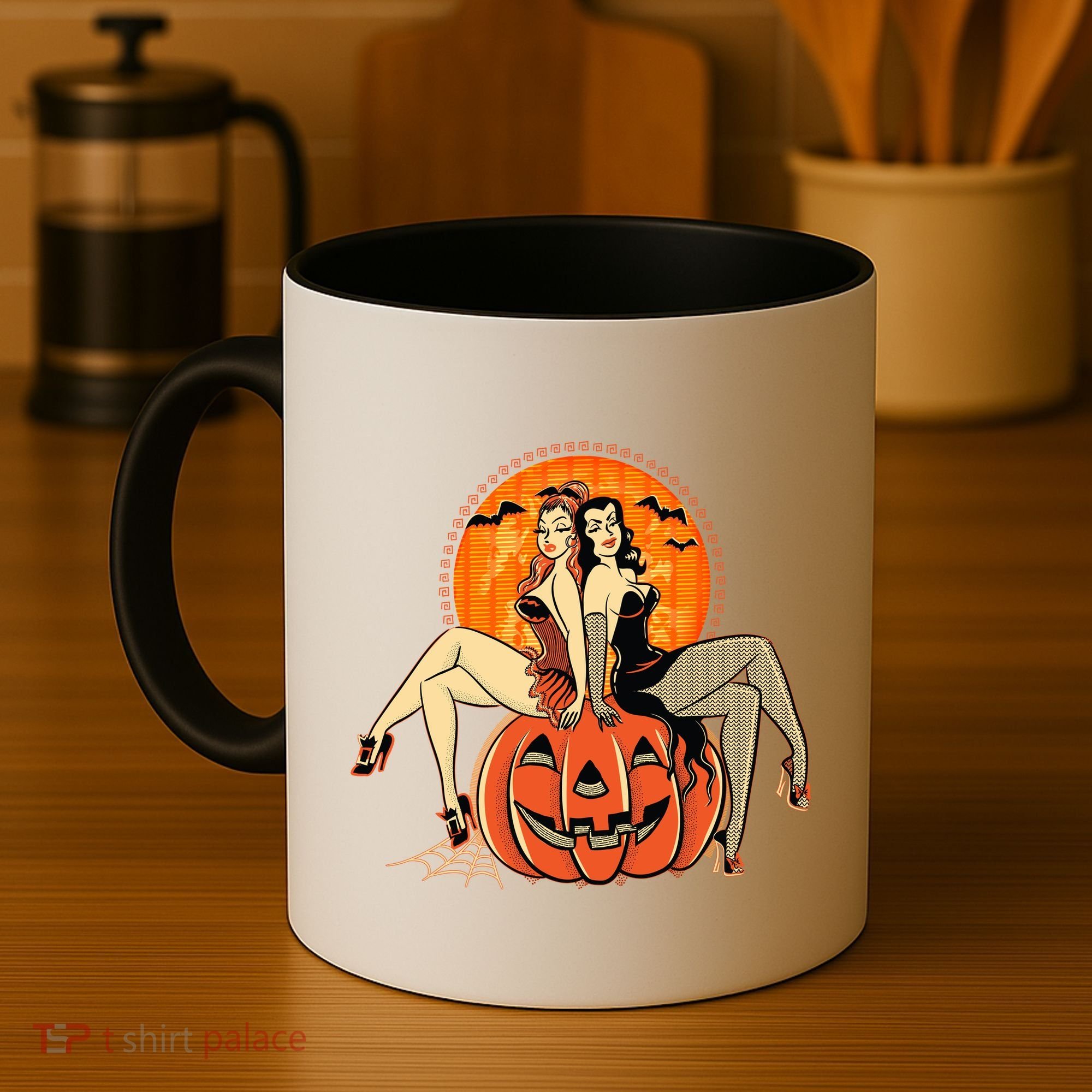 Sexy Retro Halloween Pinup Girls Coffee Mug