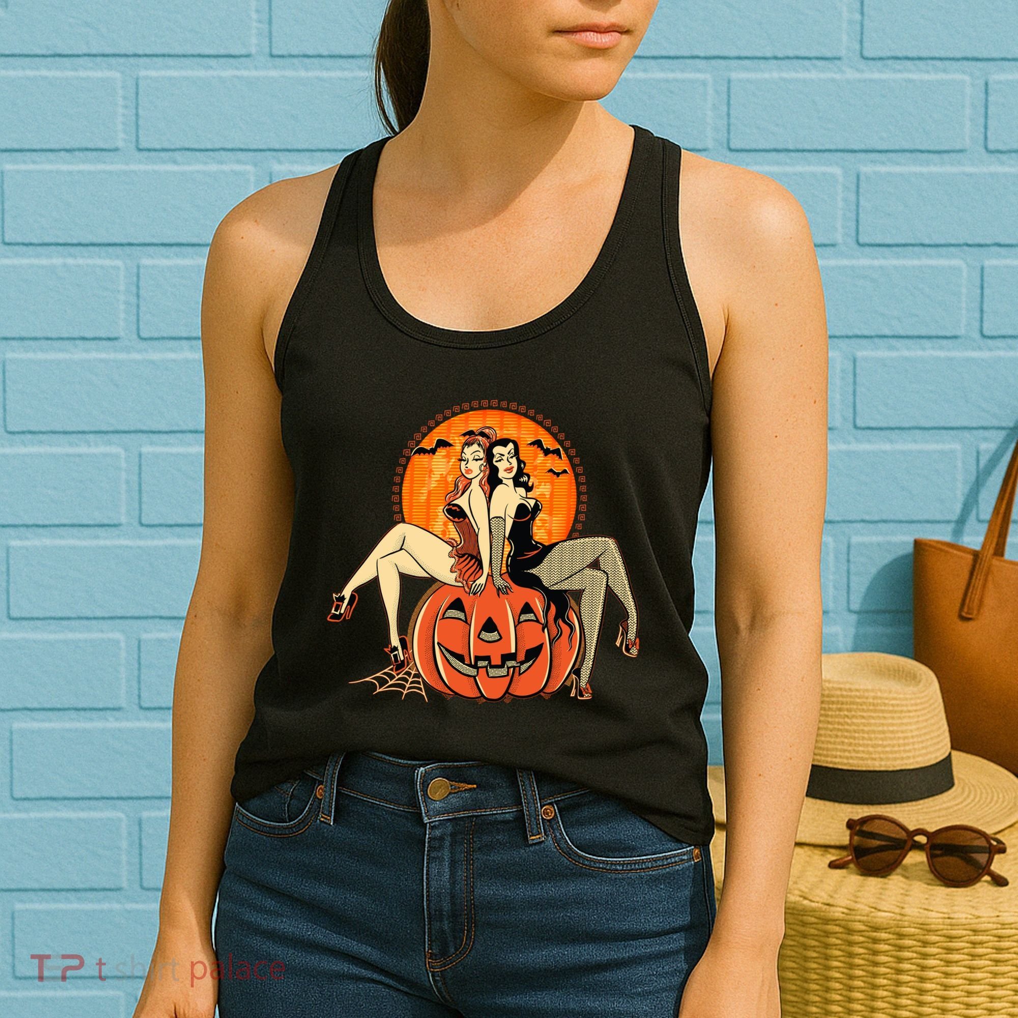 Sexy Retro Halloween Pinup Girls Women's Tank Top