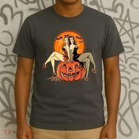 Sexy Retro Halloween Pinup Girls T-Shirt thumb 3