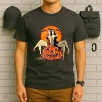 Sexy Retro Halloween Pinup Girls T-Shirt thumb 6