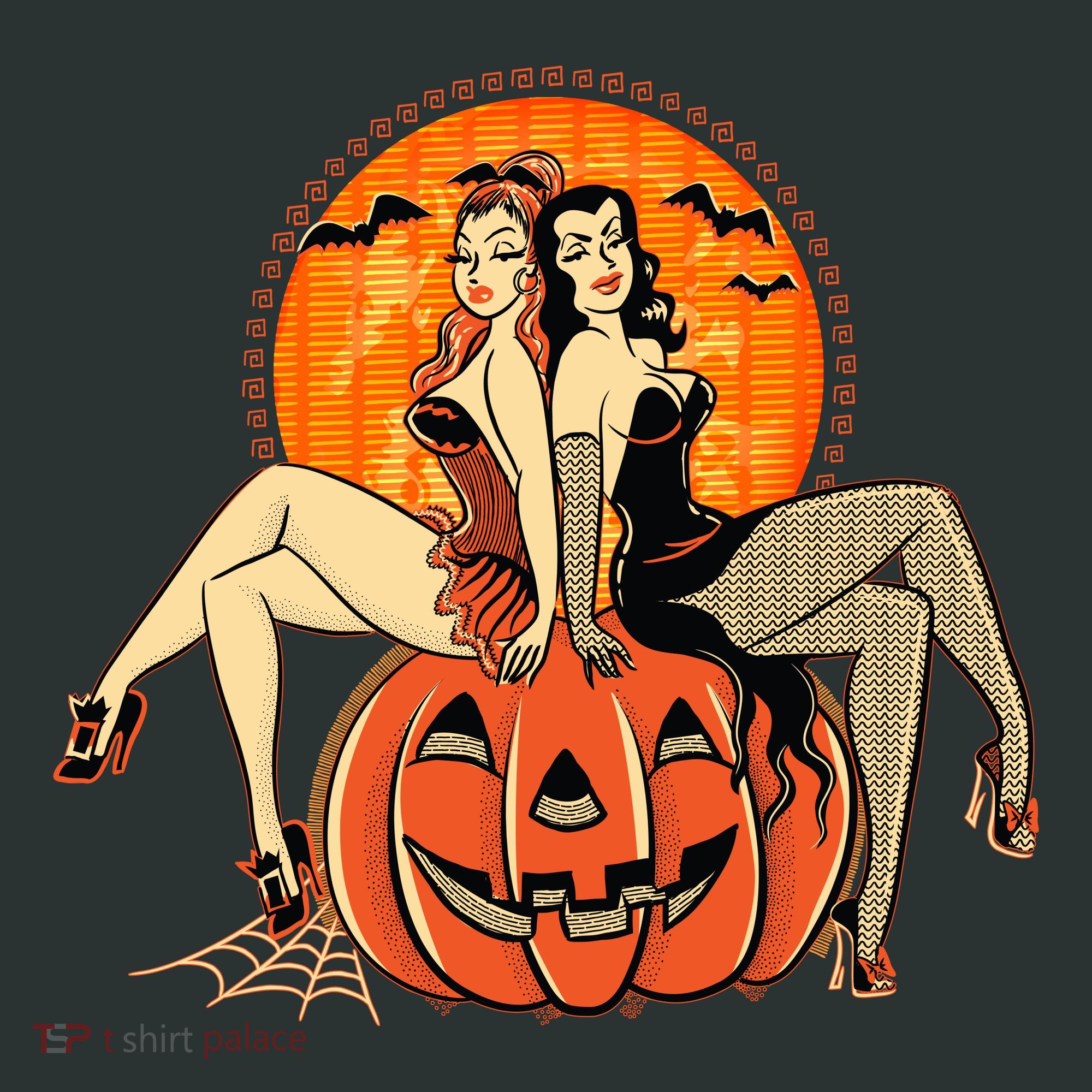 Sexy Retro Halloween Pinup Girls T-Shirt