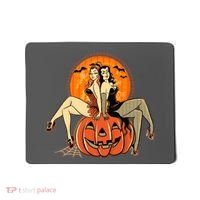 Sexy Retro Halloween Pinup Girls Mousepad thumb 0