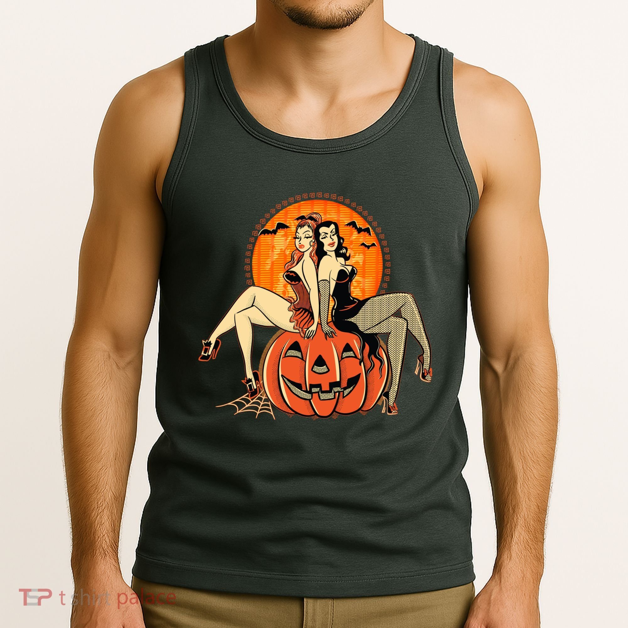 Sexy Retro Halloween Pinup Girls Tank Top