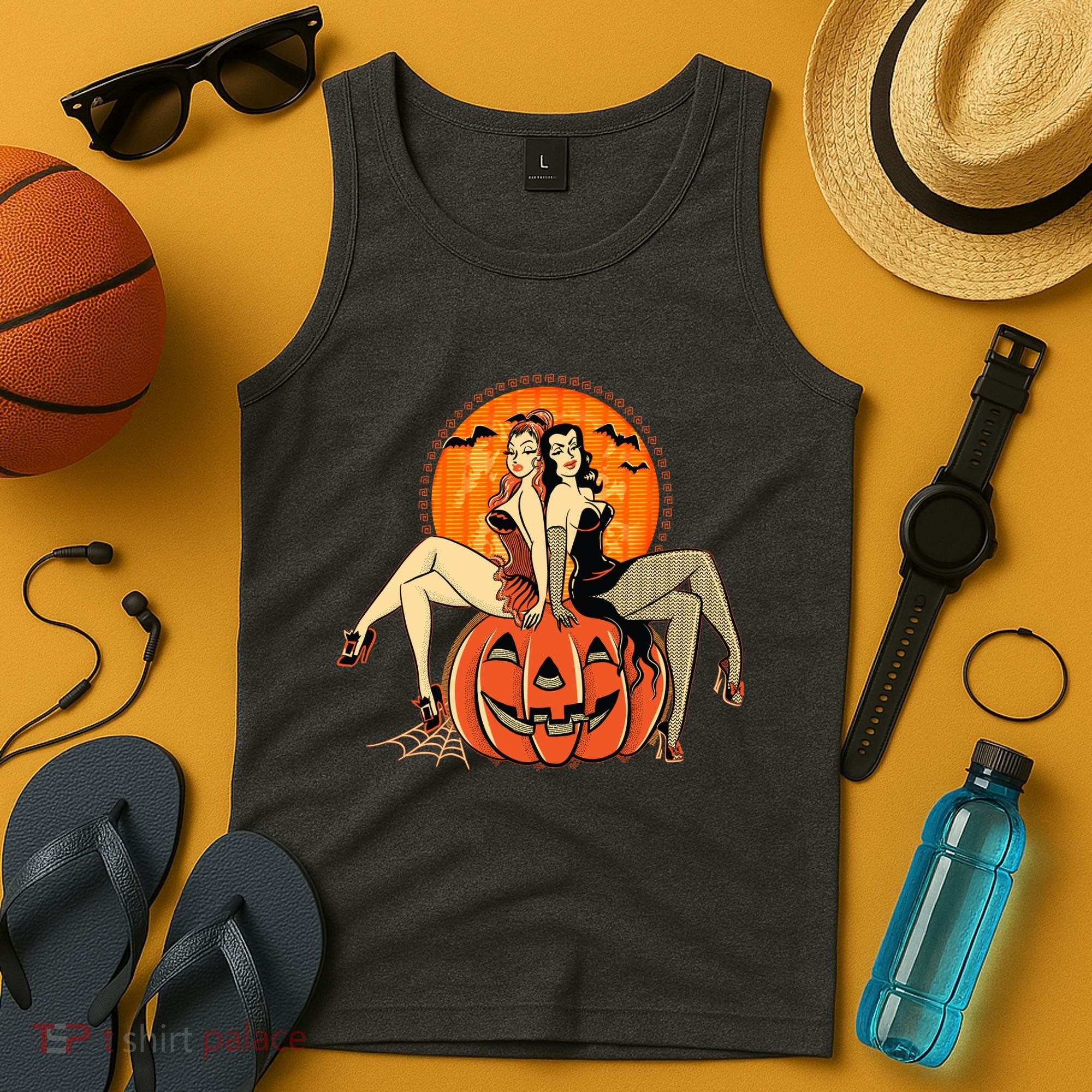 Sexy Retro Halloween Pinup Girls Tank Top