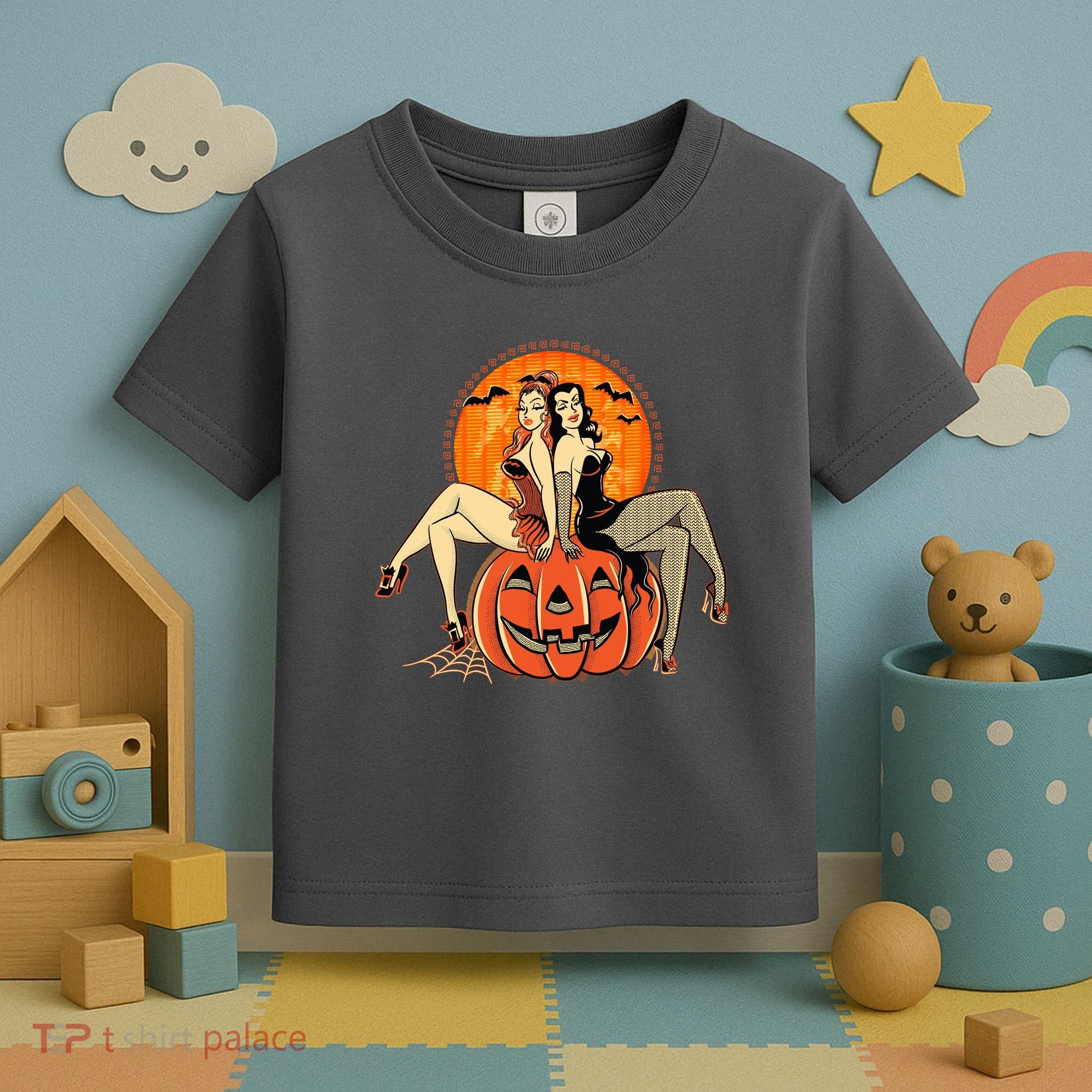 Sexy Retro Halloween Pinup Girls Toddler T-Shirt